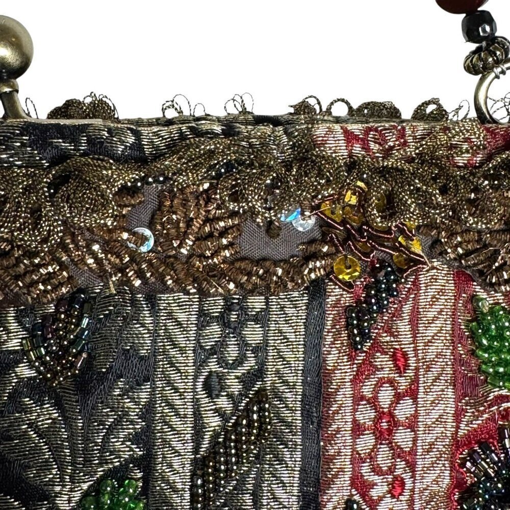 Vintage Mary Frances kisslock artsy shoulder bag handbag purse cabochon - Picture 7 of 10